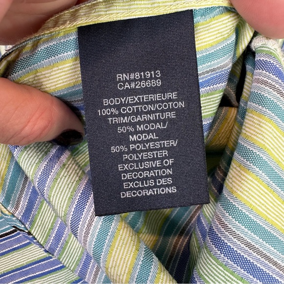 Robert Graham Button Down Shirt Mens Embroidered Collared Long Sleeve Blue Large - Picture 12 of 12